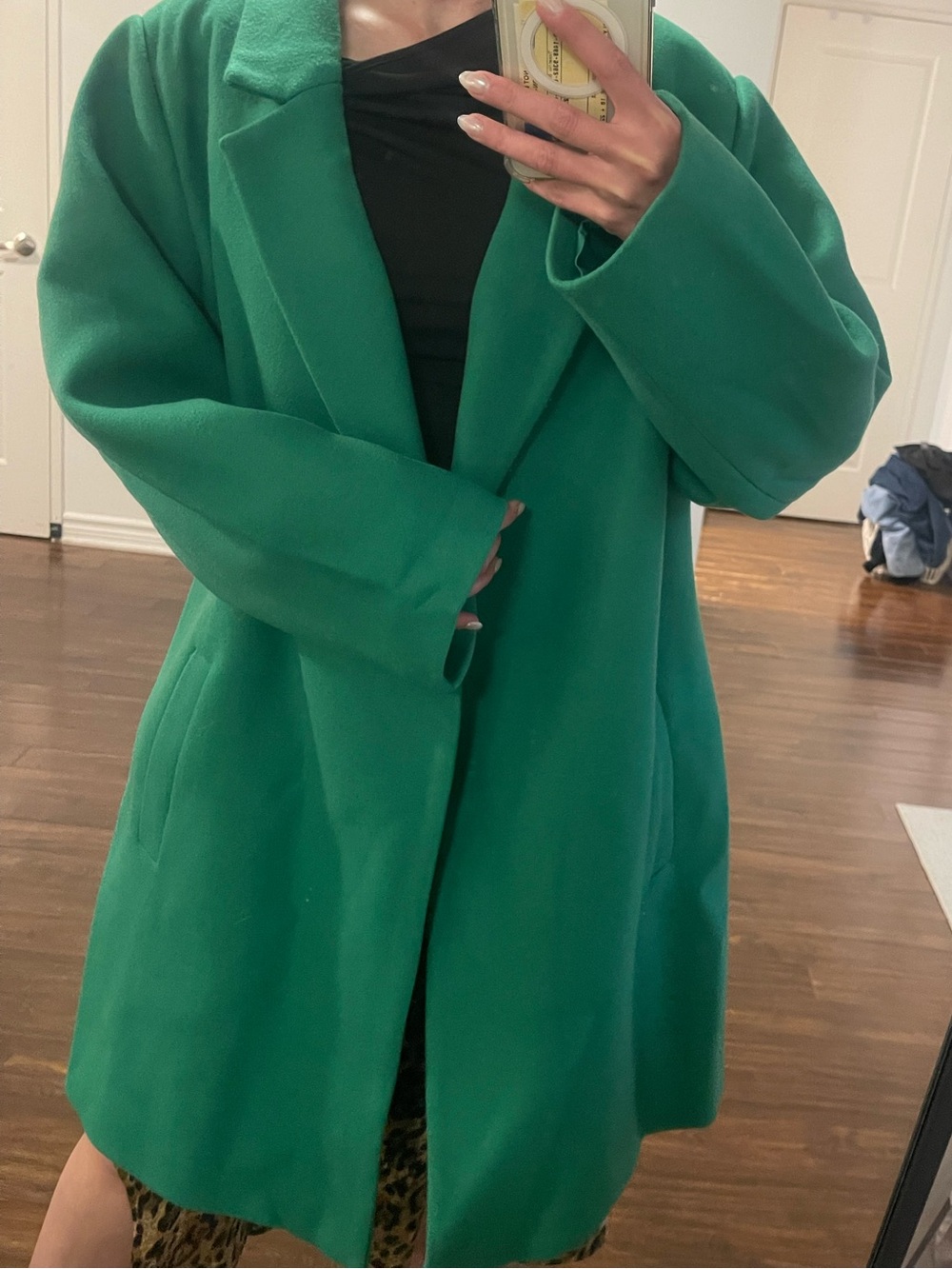Ever New Emerald Green Oversized Pea Coat